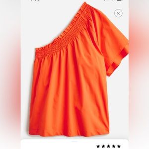 JCrew Smocked One Shoulder Top